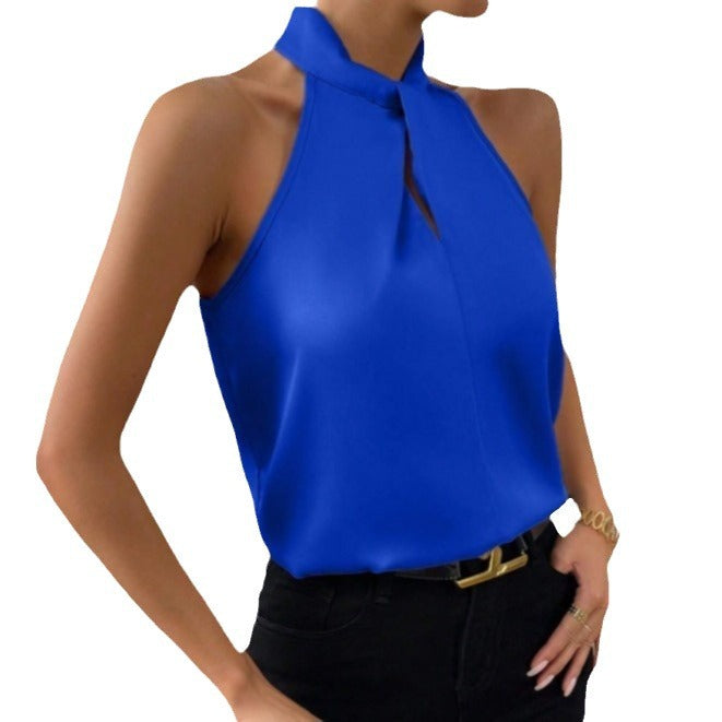 Sophia Silk Knot-Neck Blouse