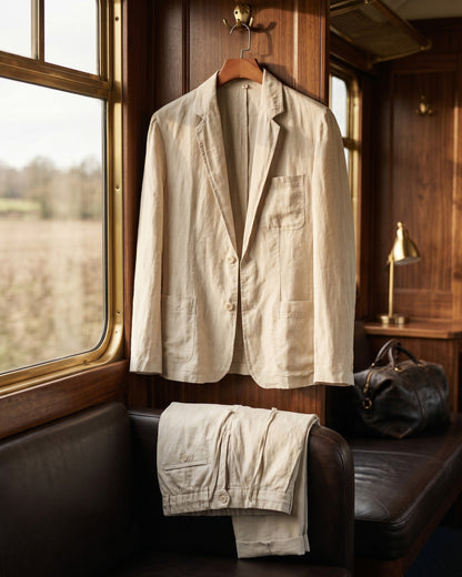 Emilio Linen Two-Piece Suit Set