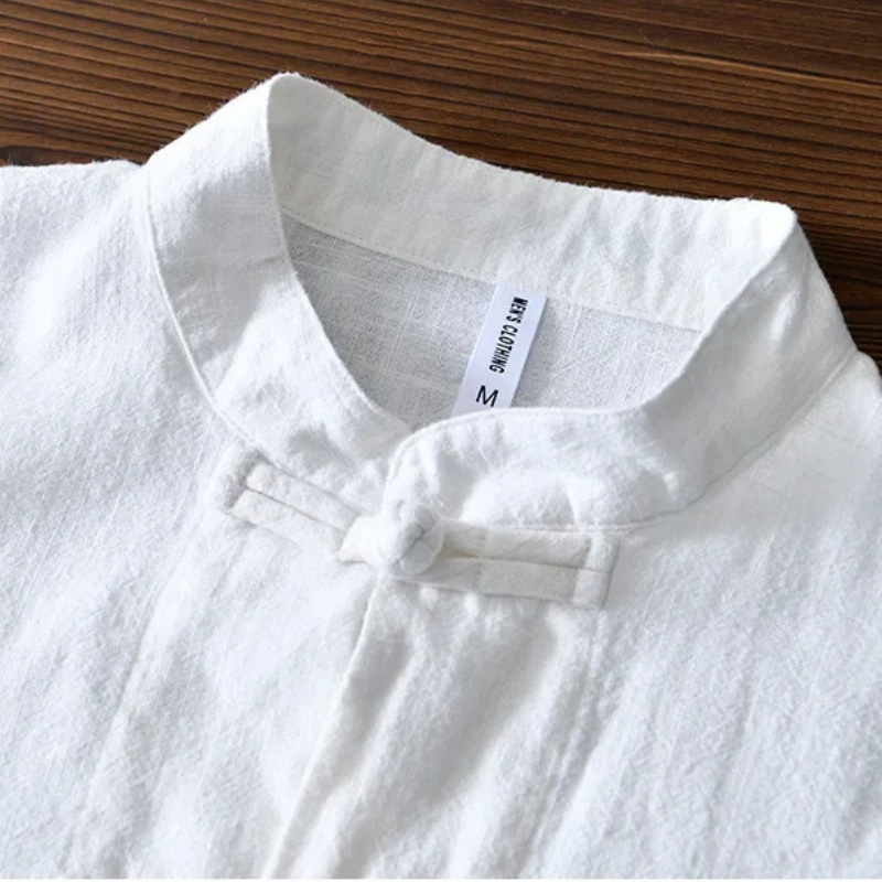 Kyoto Linen Mandarin Collar Shirt