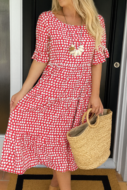 Camille Short-Sleeve Midi Dress