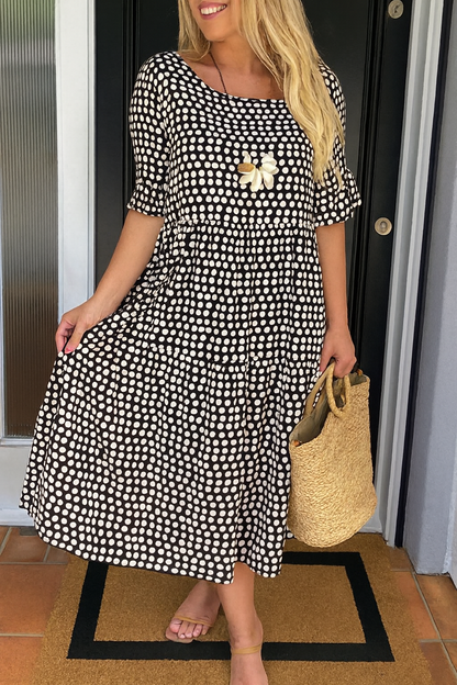 Camille Short-Sleeve Midi Dress
