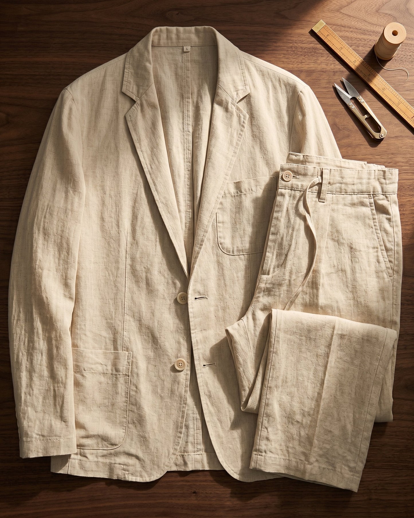 Emilio Linen Two-Piece Suit Set
