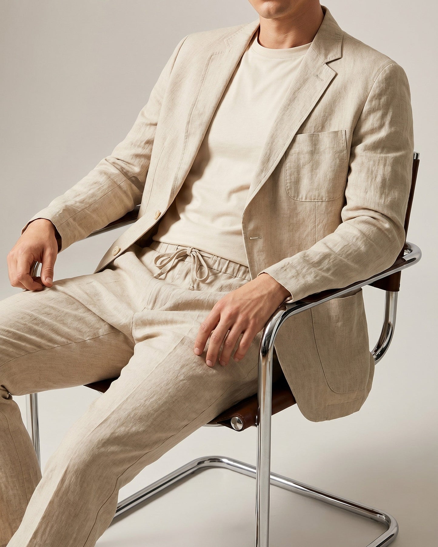 Emilio Linen Two-Piece Suit Set