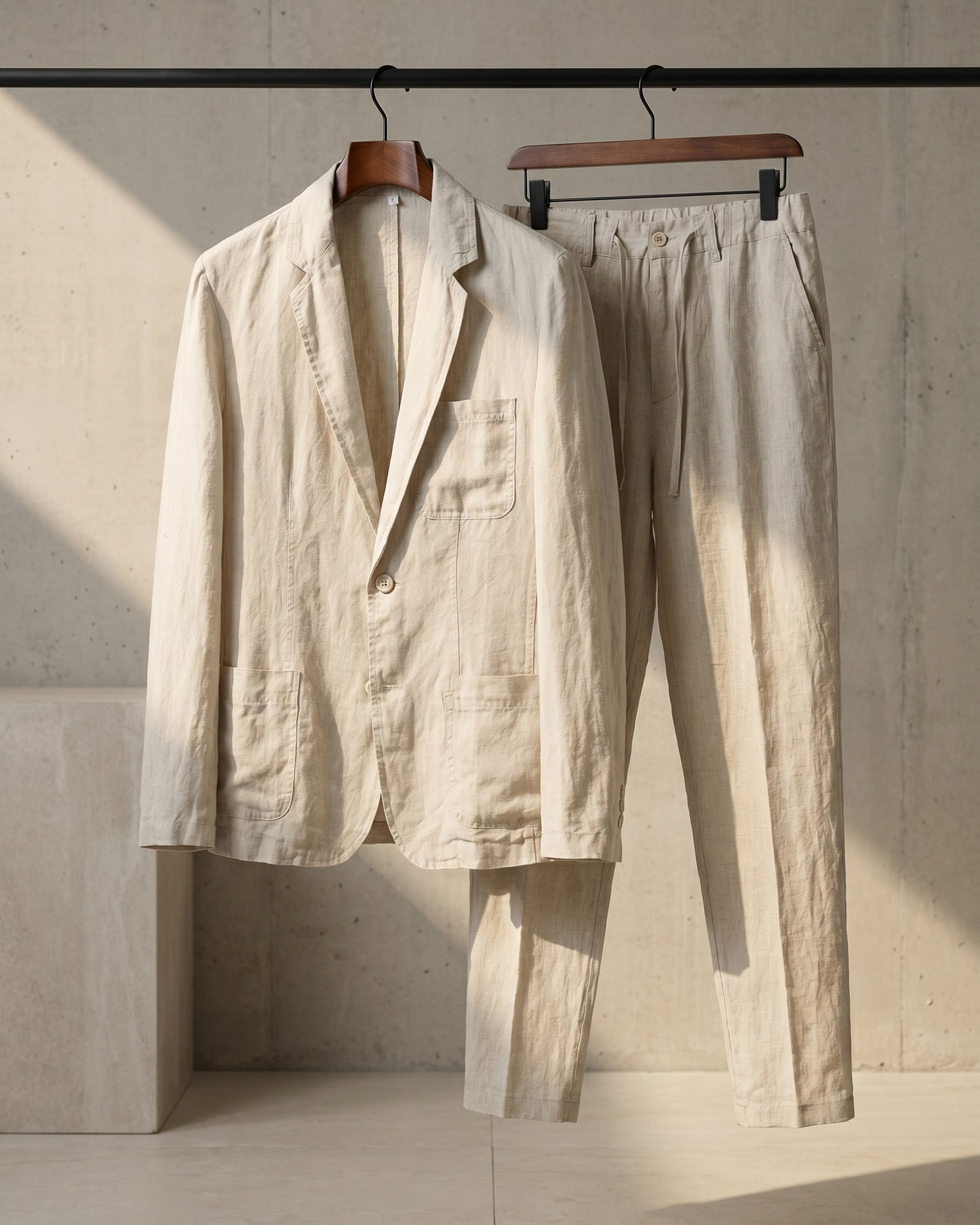 Emilio Linen Two-Piece Suit Set