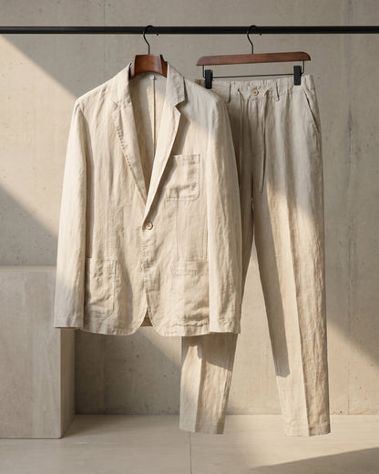 Emilio Linen Two-Piece Suit Set