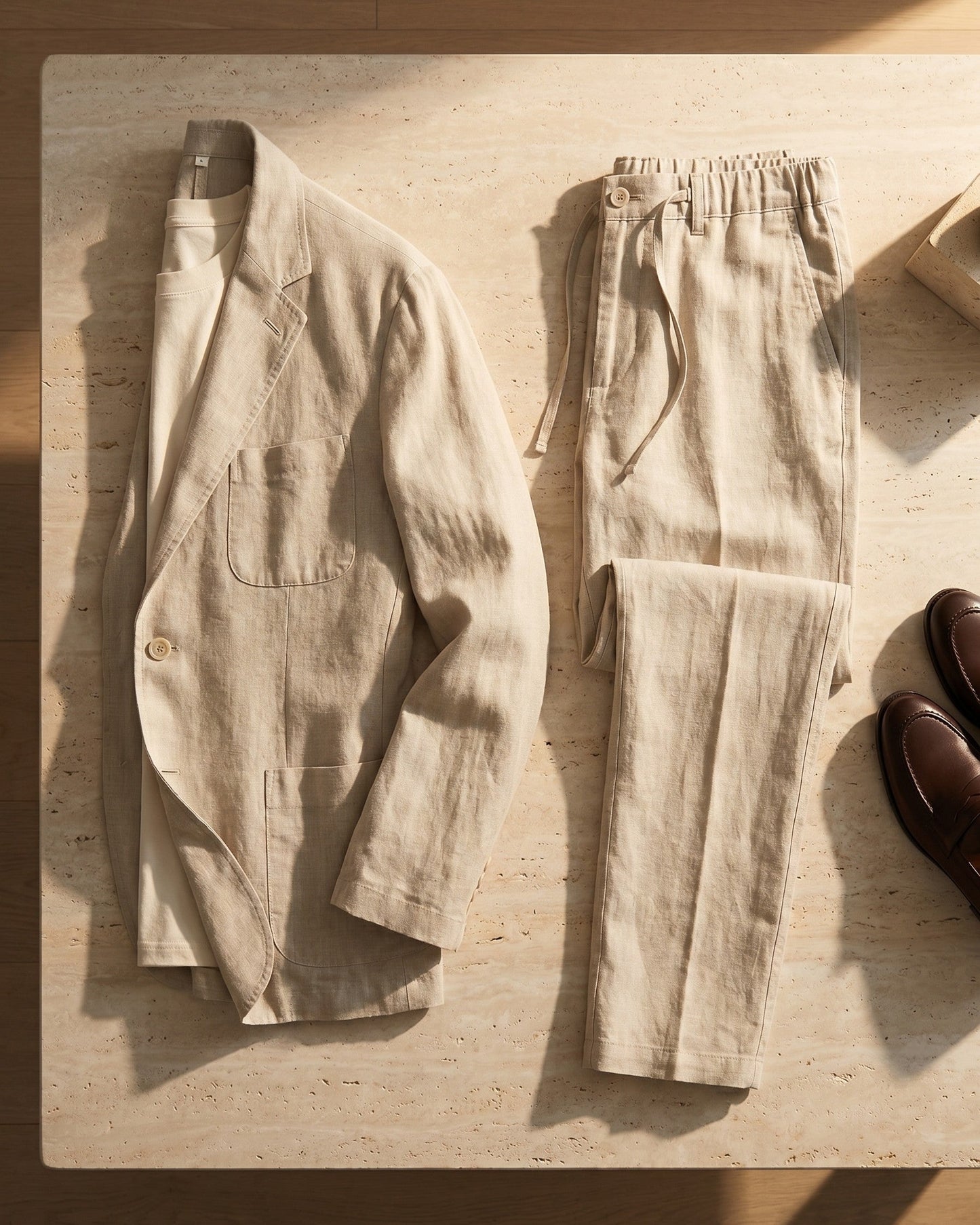 Emilio Linen Two-Piece Suit Set