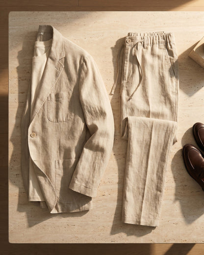 Emilio Linen Two-Piece Suit Set