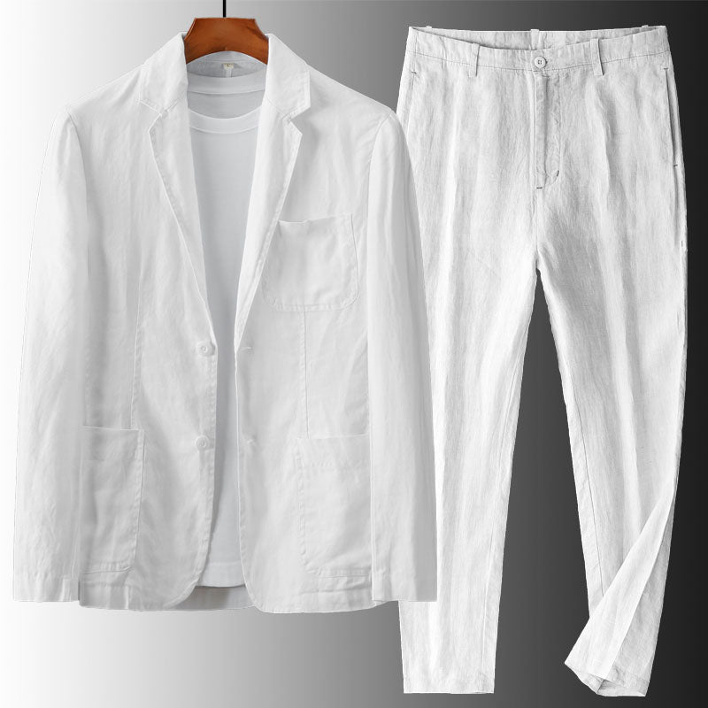 Emilio Linen Two-Piece Suit Set