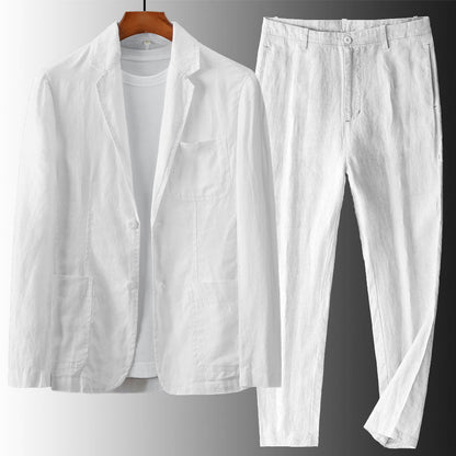 Emilio Linen Two-Piece Suit Set