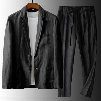 Emilio Linen Two-Piece Suit Set