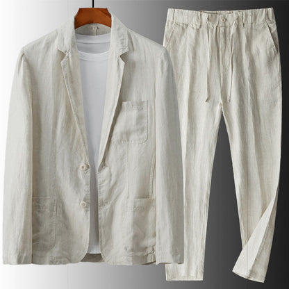 Emilio Linen Two-Piece Suit Set