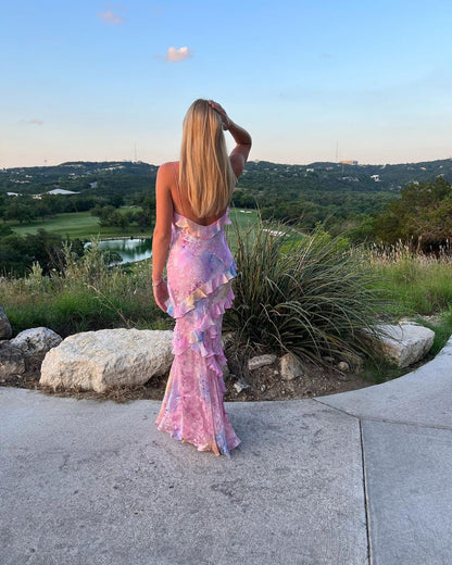 Iris Open-Back Floral Maxi Dress