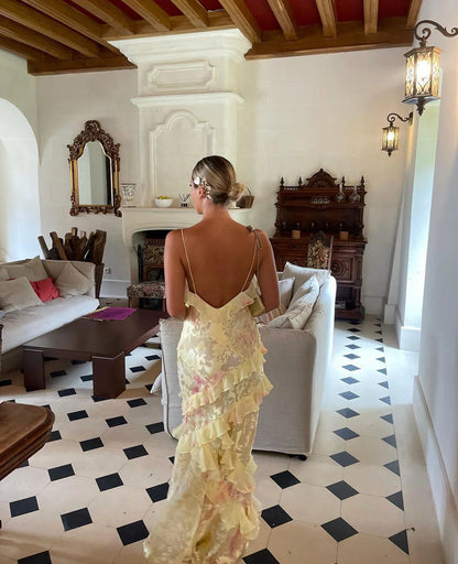 Iris Open-Back Floral Maxi Dress