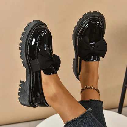 Valentina Bow Platform Loafers