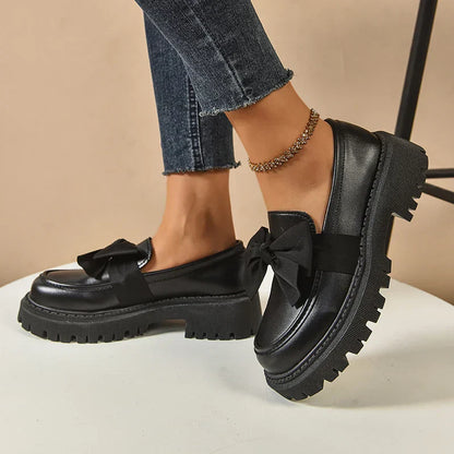 Valentina Bow Platform Loafers