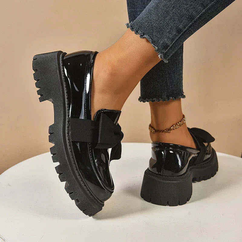 Valentina Bow Platform Loafers