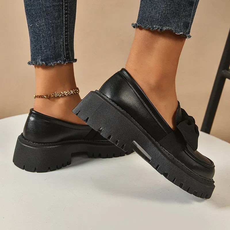 Valentina Bow Platform Loafers