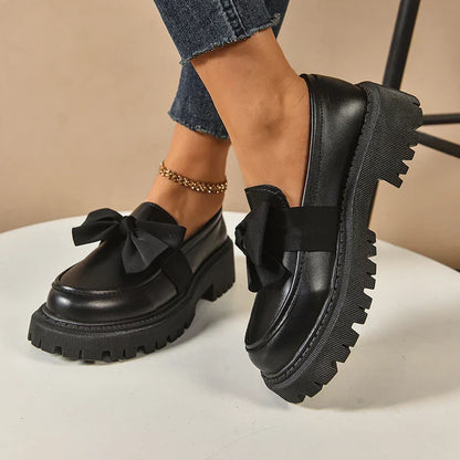Valentina Bow Platform Loafers