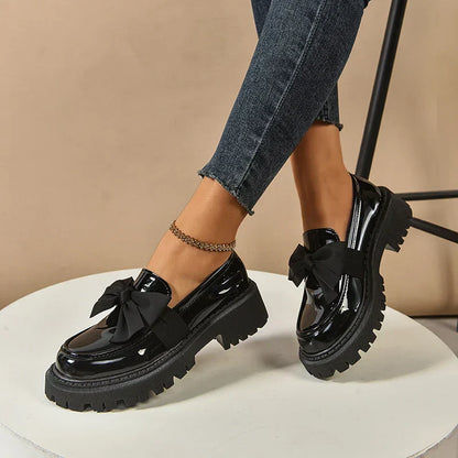 Valentina Bow Platform Loafers