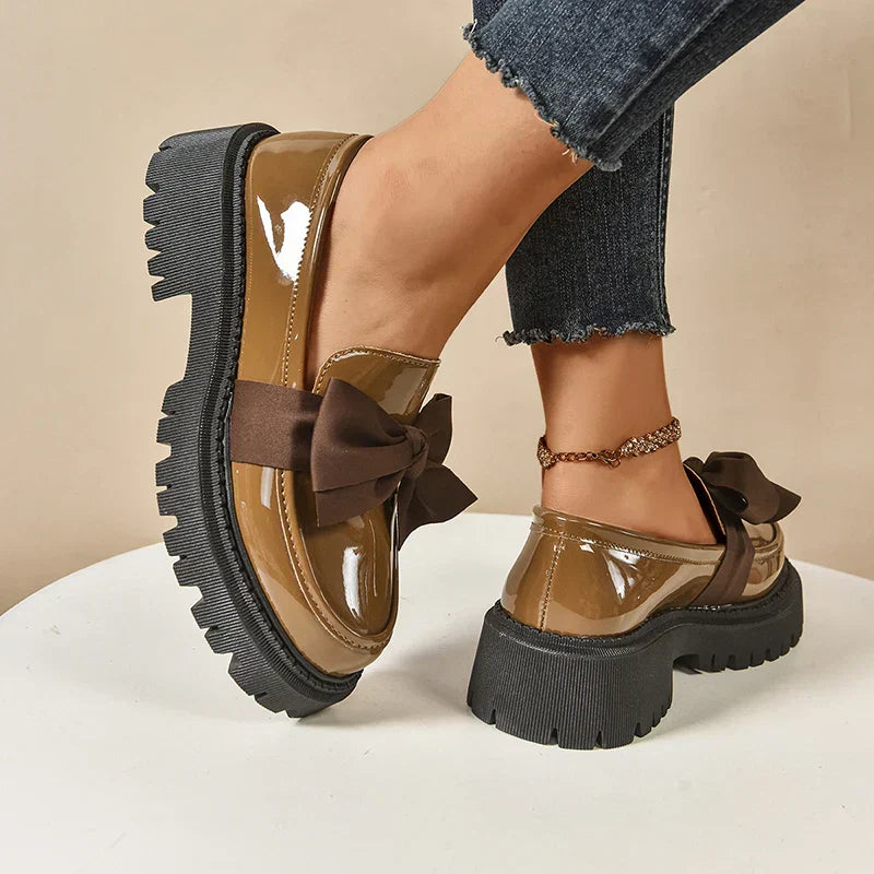 Valentina Bow Platform Loafers