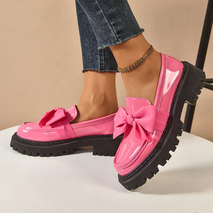Valentina Bow Platform Loafers
