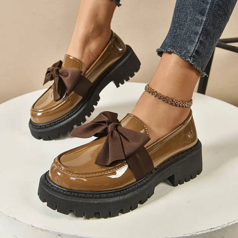 Valentina Bow Platform Loafers