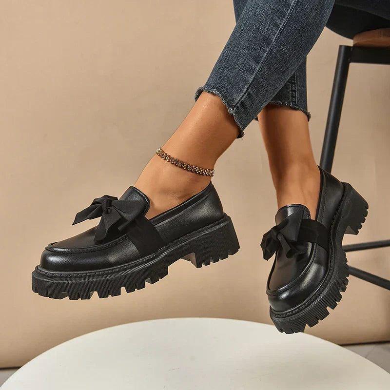 Valentina Bow Platform Loafers