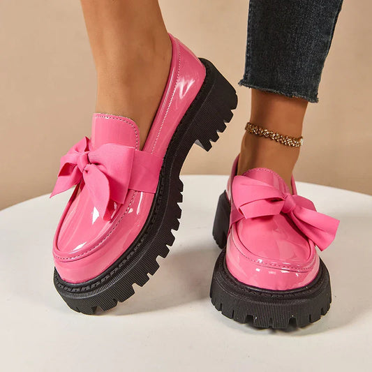 Valentina Bow Platform Loafers