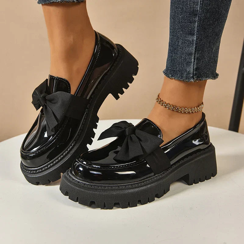Valentina Bow Platform Loafers