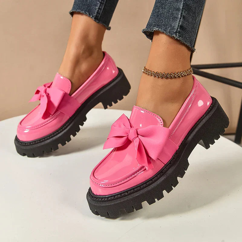 Valentina Bow Platform Loafers