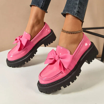Valentina Bow Platform Loafers