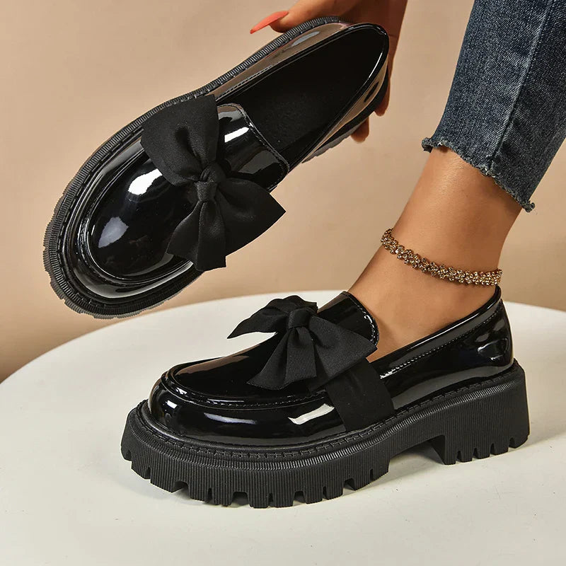 Valentina Bow Platform Loafers
