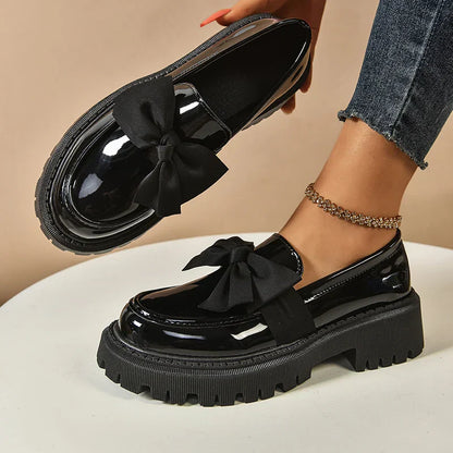 Valentina Bow Platform Loafers
