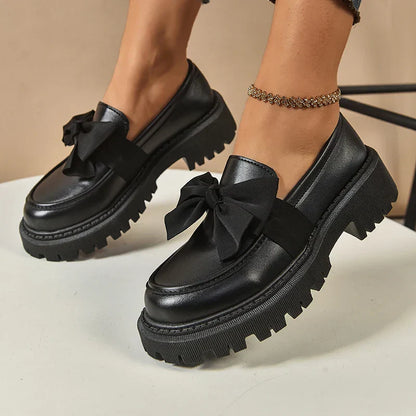 Valentina Bow Platform Loafers