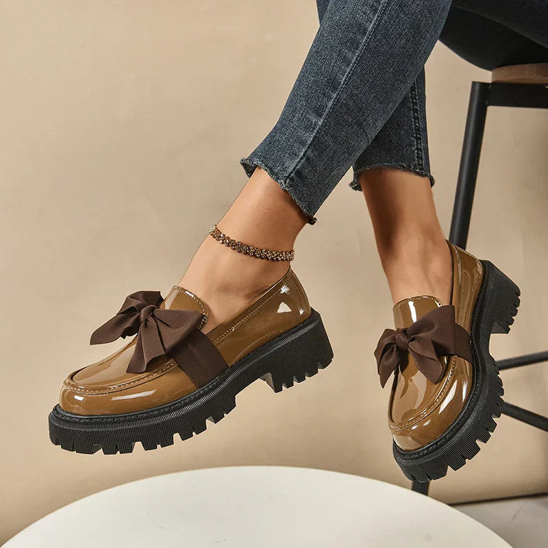 Valentina Bow Platform Loafers