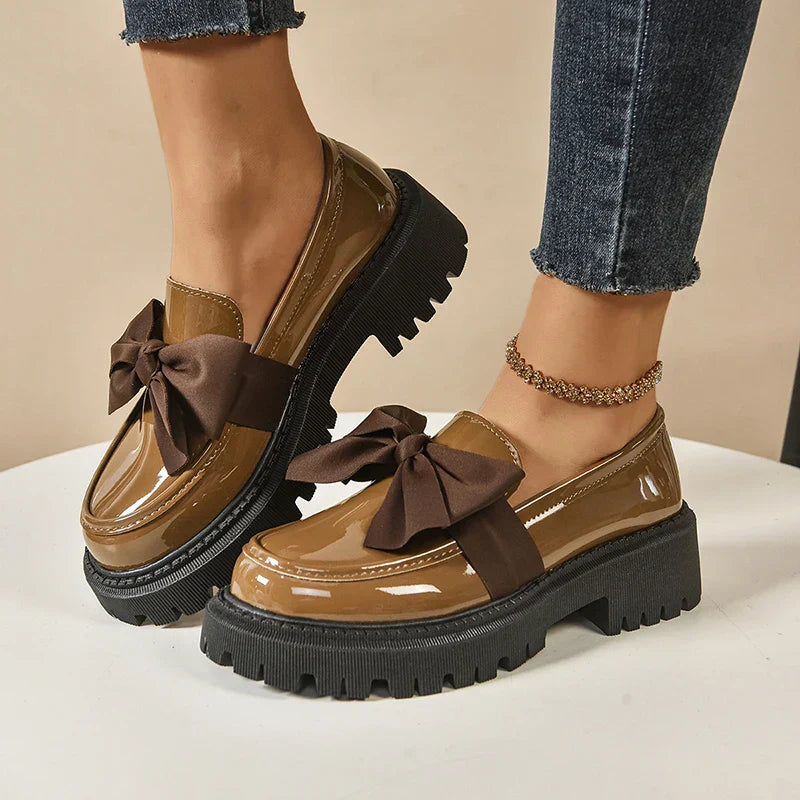 Valentina Bow Platform Loafers