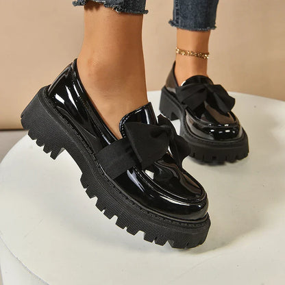 Valentina Bow Platform Loafers