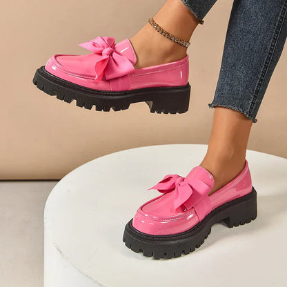 Valentina Bow Platform Loafers