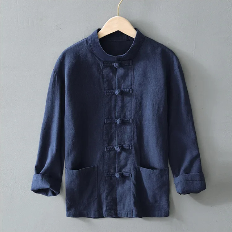 Kyoto Linen Mandarin Collar Shirt
