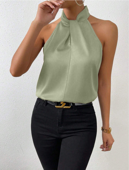 Sophia Silk Knot-Neck Blouse