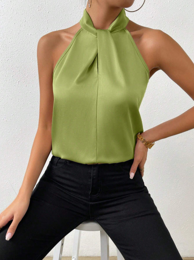 Sophia Silk Knot-Neck Blouse