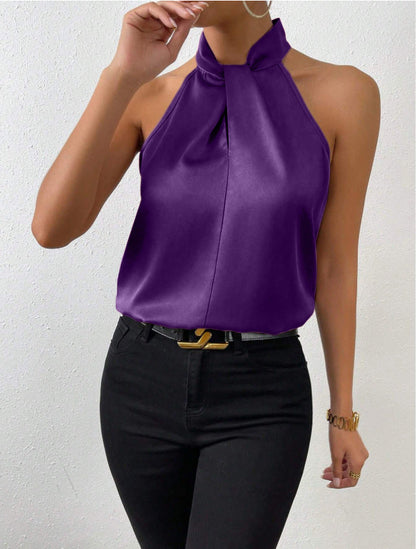 Sophia Silk Knot-Neck Blouse