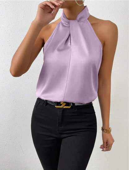 Sophia Silk Knot-Neck Blouse