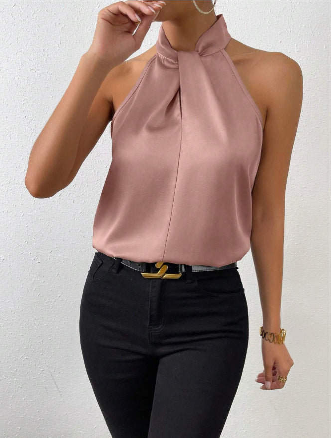 Sophia Silk Knot-Neck Blouse