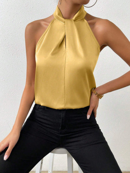 Sophia Silk Knot-Neck Blouse