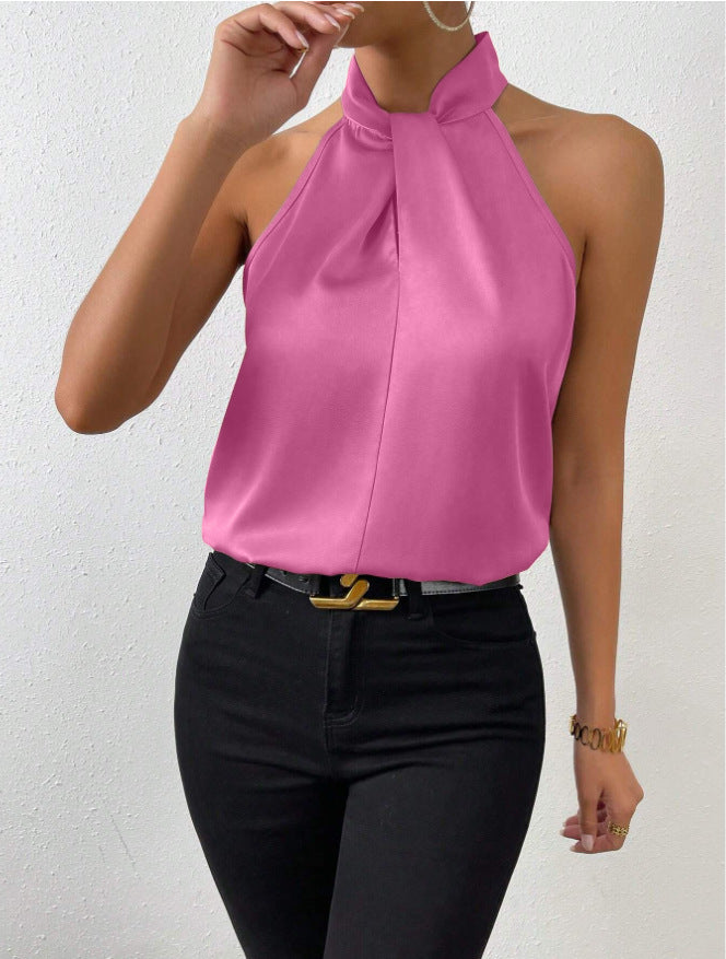 Sophia Silk Knot-Neck Blouse