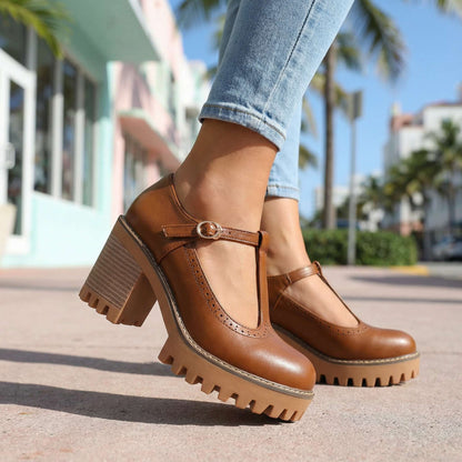 Viora T-Strap Platform Heels