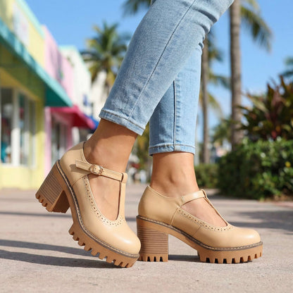 Viora T-Strap Platform Heels