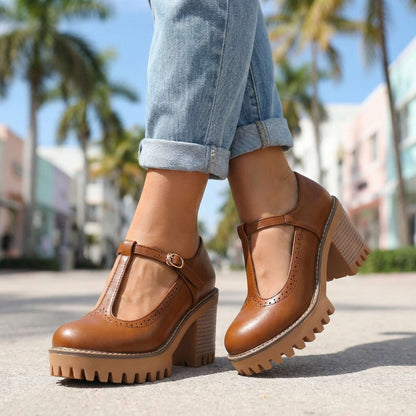 Viora T-Strap Platform Heels