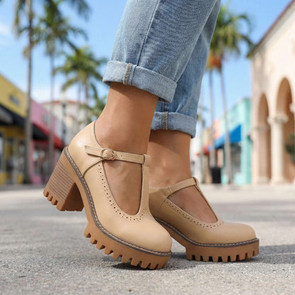 Viora T-Strap Platform Heels